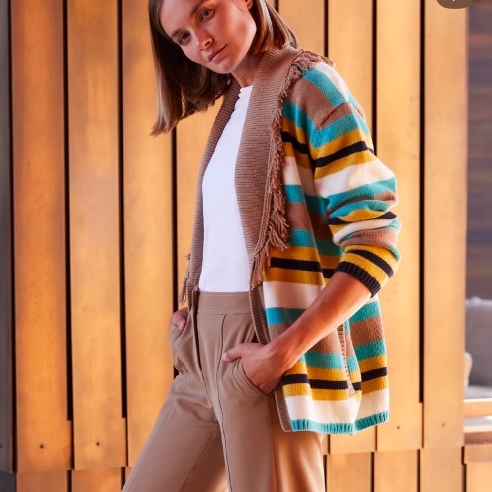 Etcetera Multicolor Striped Cardigan size fitted for S-XS